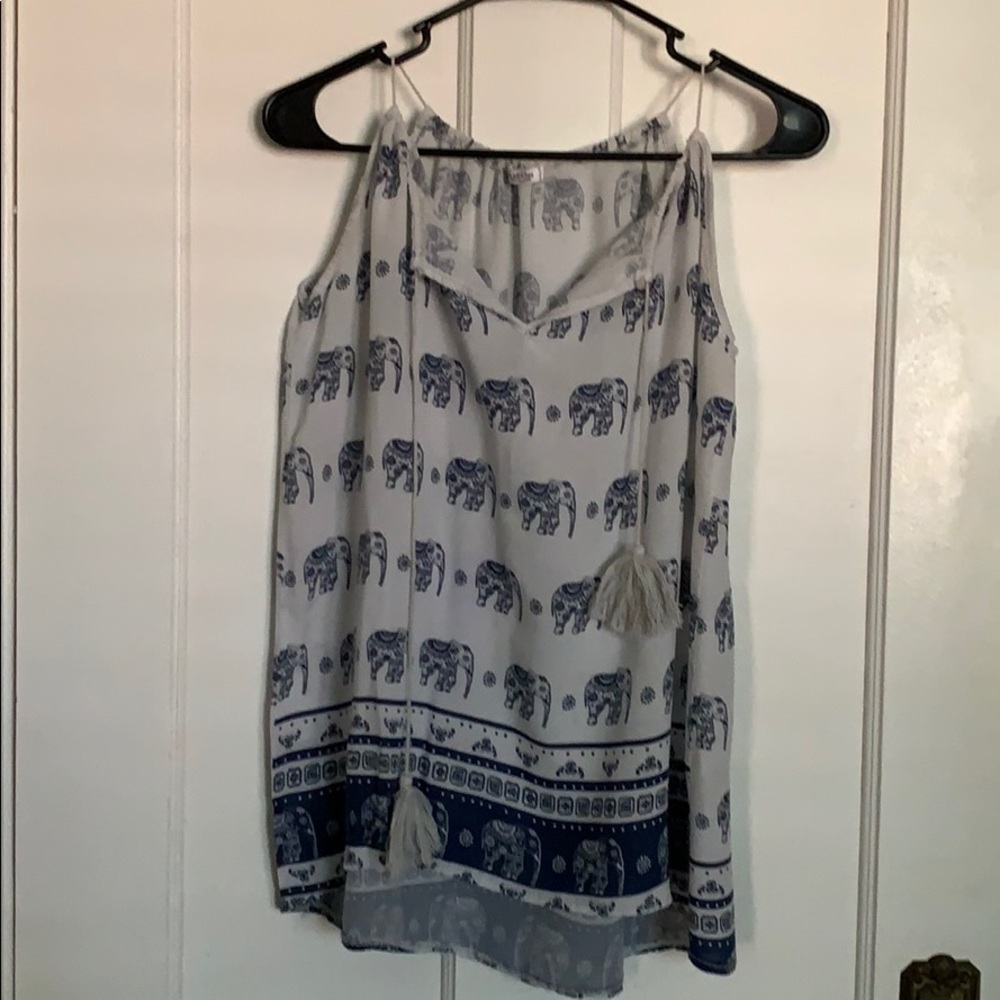 Florencia Blue Elephant print tank